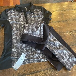 NWT Lija Women’s Golf Set Polo Shirt and Capi Pants Size XL for Top & Size 12